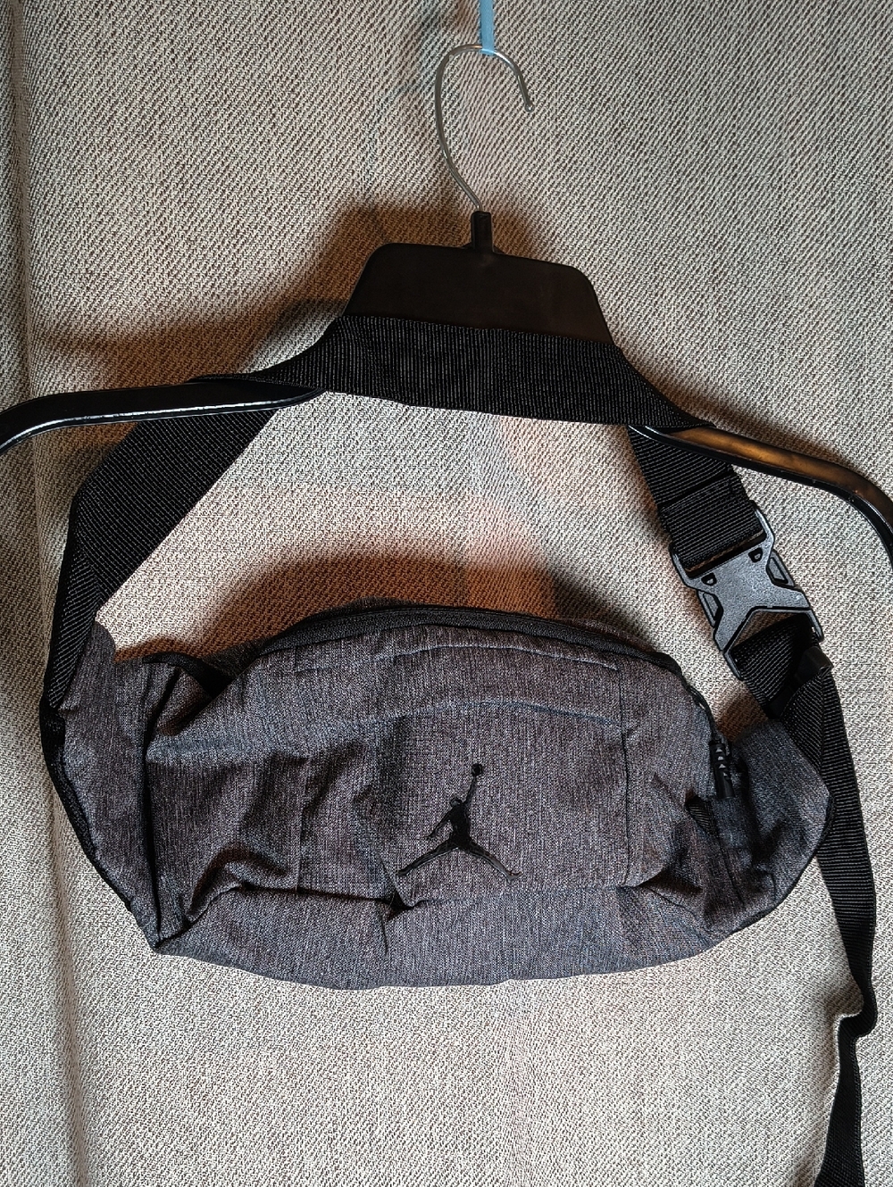 Jordan Black and Gray Waist Crossbody Bag